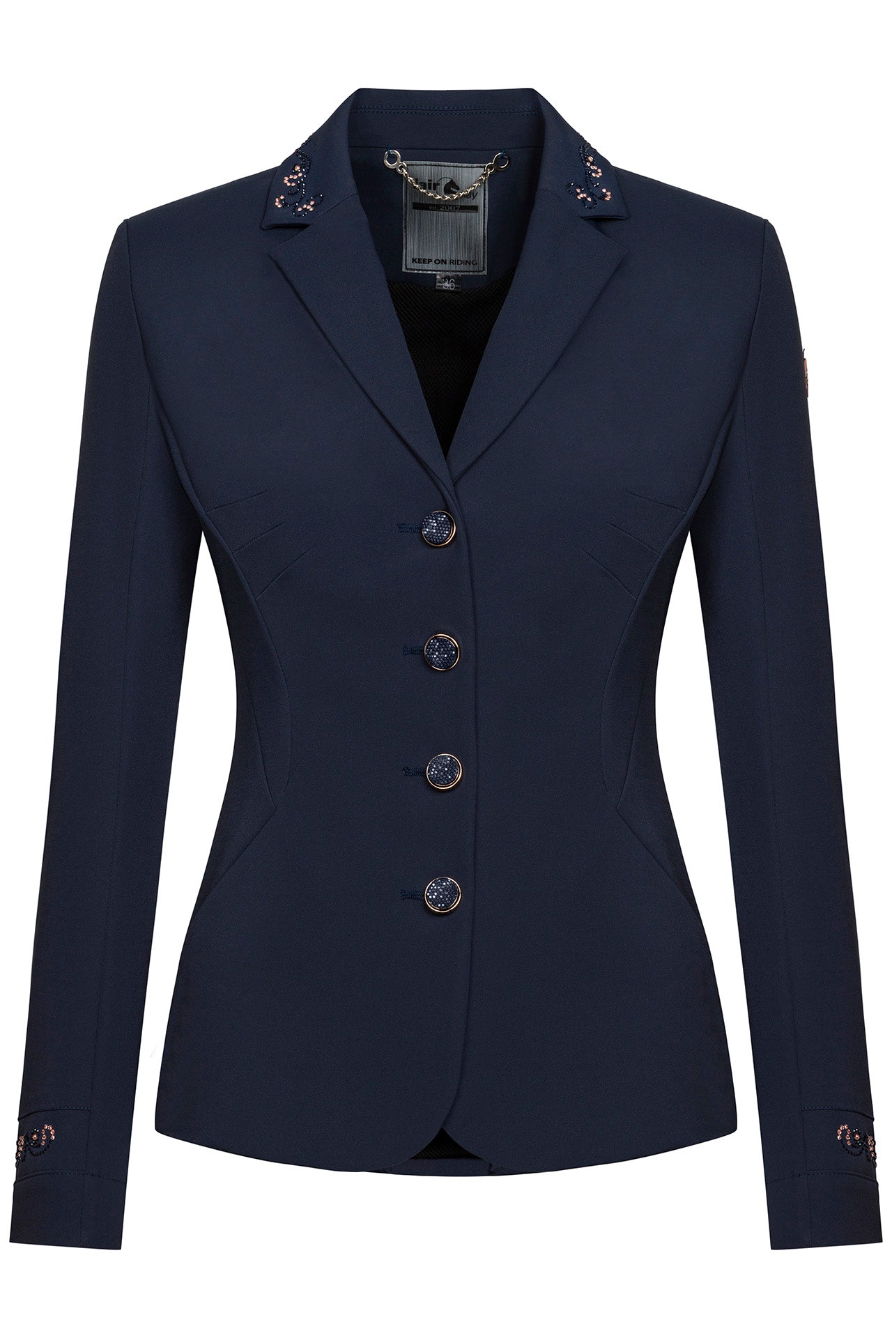 Sale Fair Play Wedstrijdjasje Taylor chic Rose gold confimesh blauw maat 36