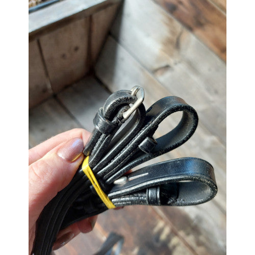 2e hands Teugel leer full zwart, blinde sluiting nieuw