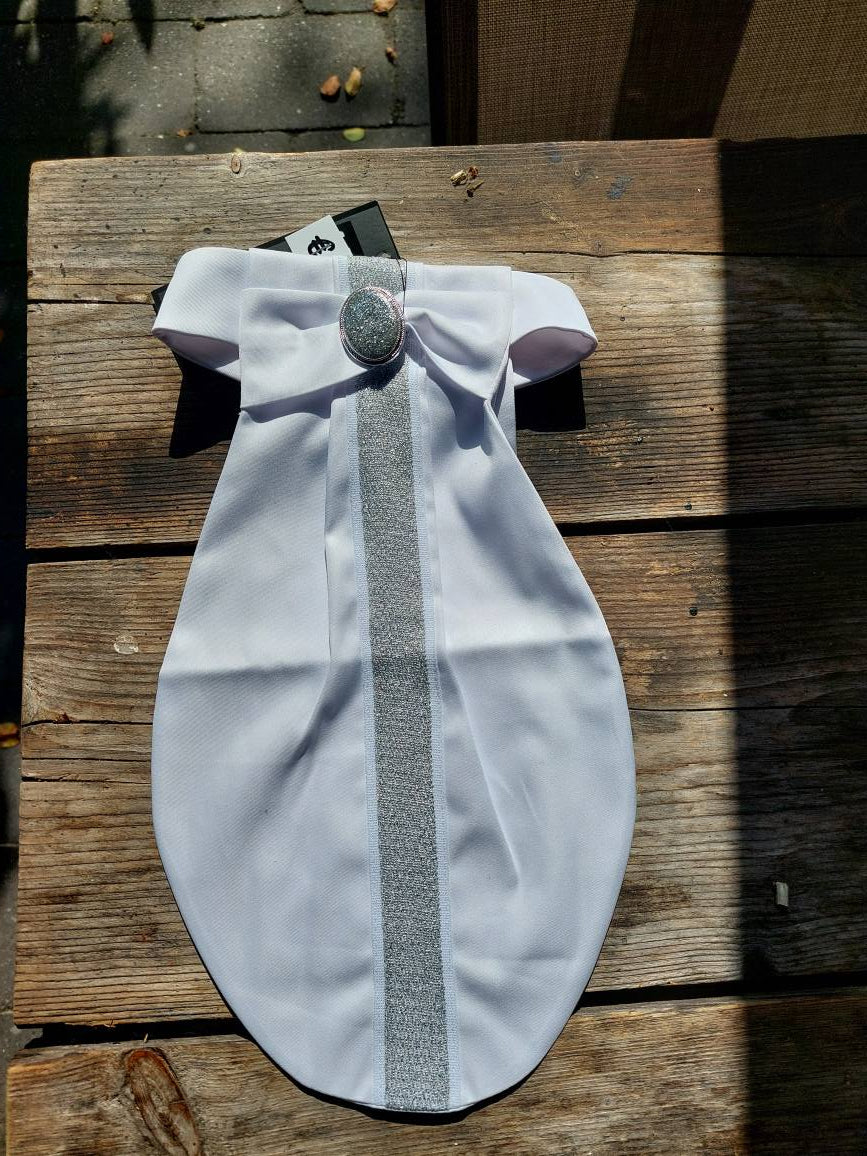 Sale Fair Play Plastron grote zilverkleurige steen en streep
