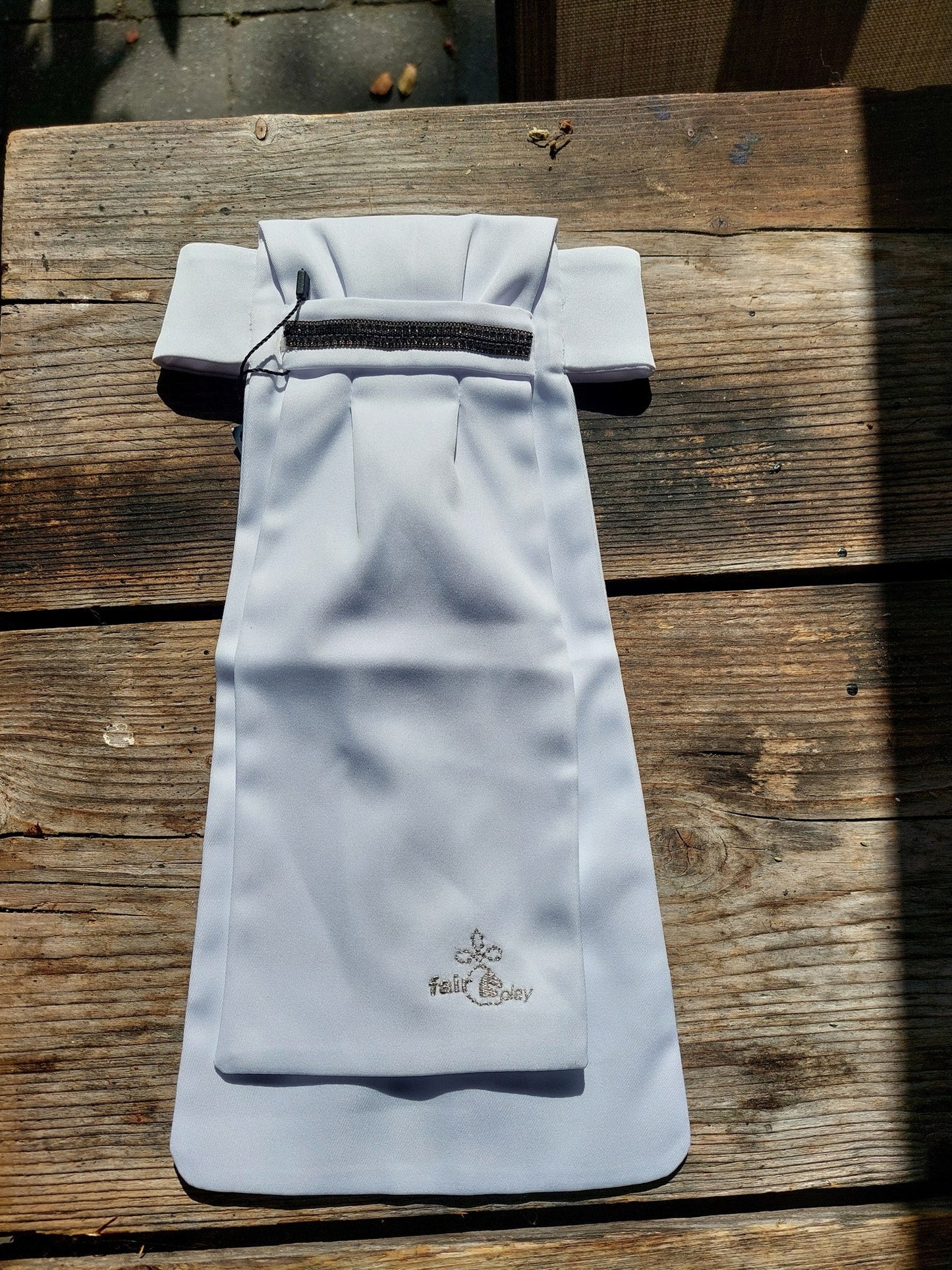 Sale Fair Play Plastron met opstaande rand, daarop band met donkergrijze/zwart steentje