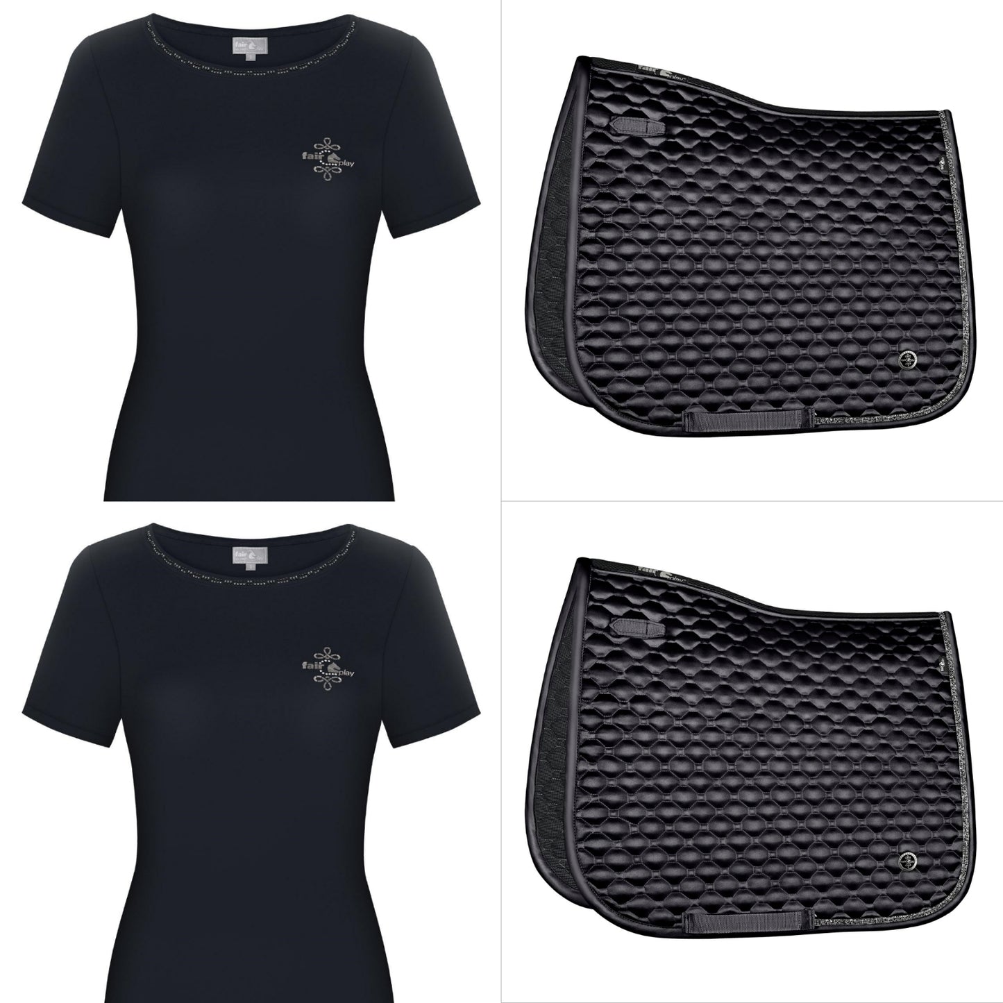 Set zwart Fair Play Zadeldekje Nephite met gratis shirt Dacy twv € 34.95