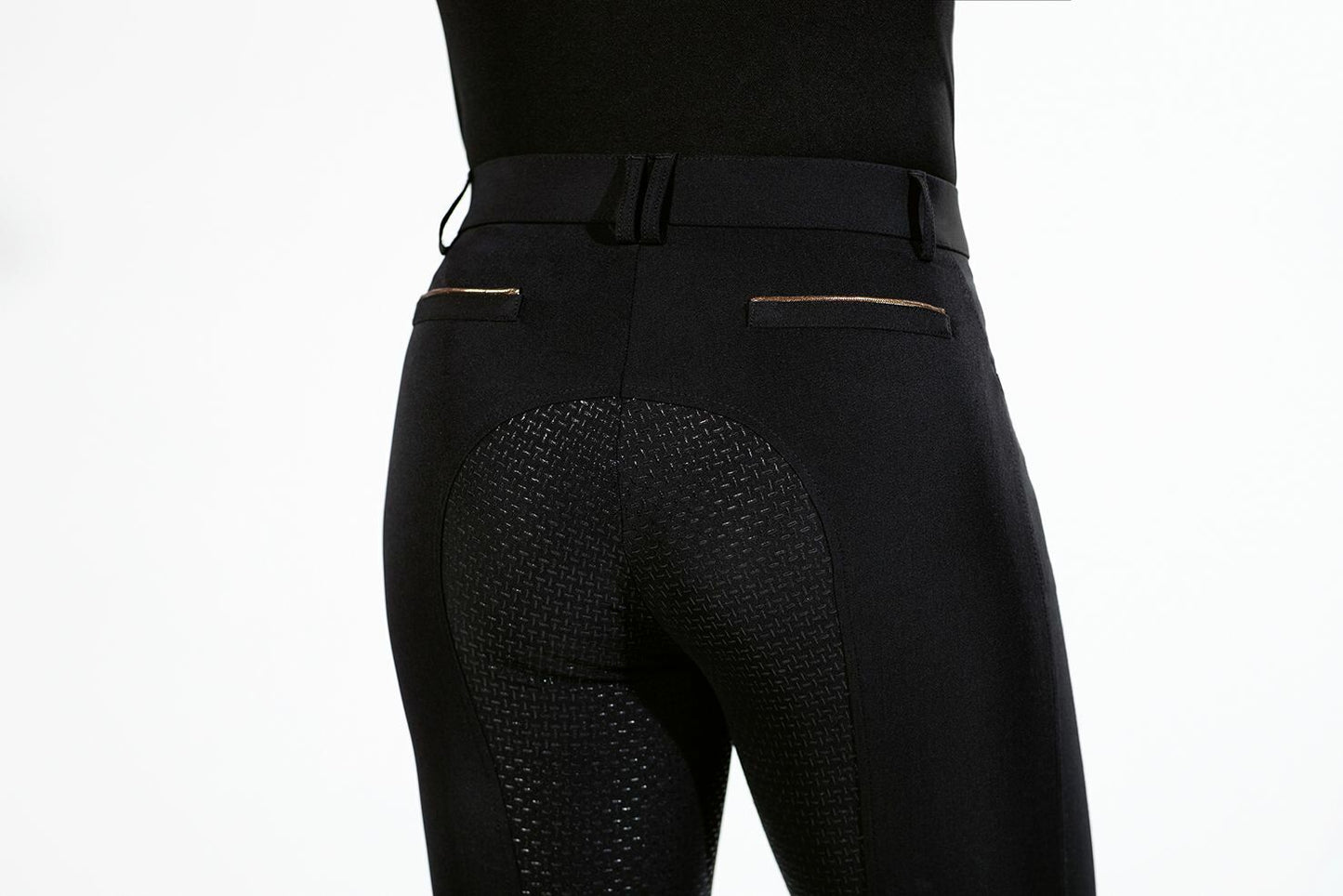 HKM Rosegold Glamour style Dames rijbroek siliconen zitvlak
