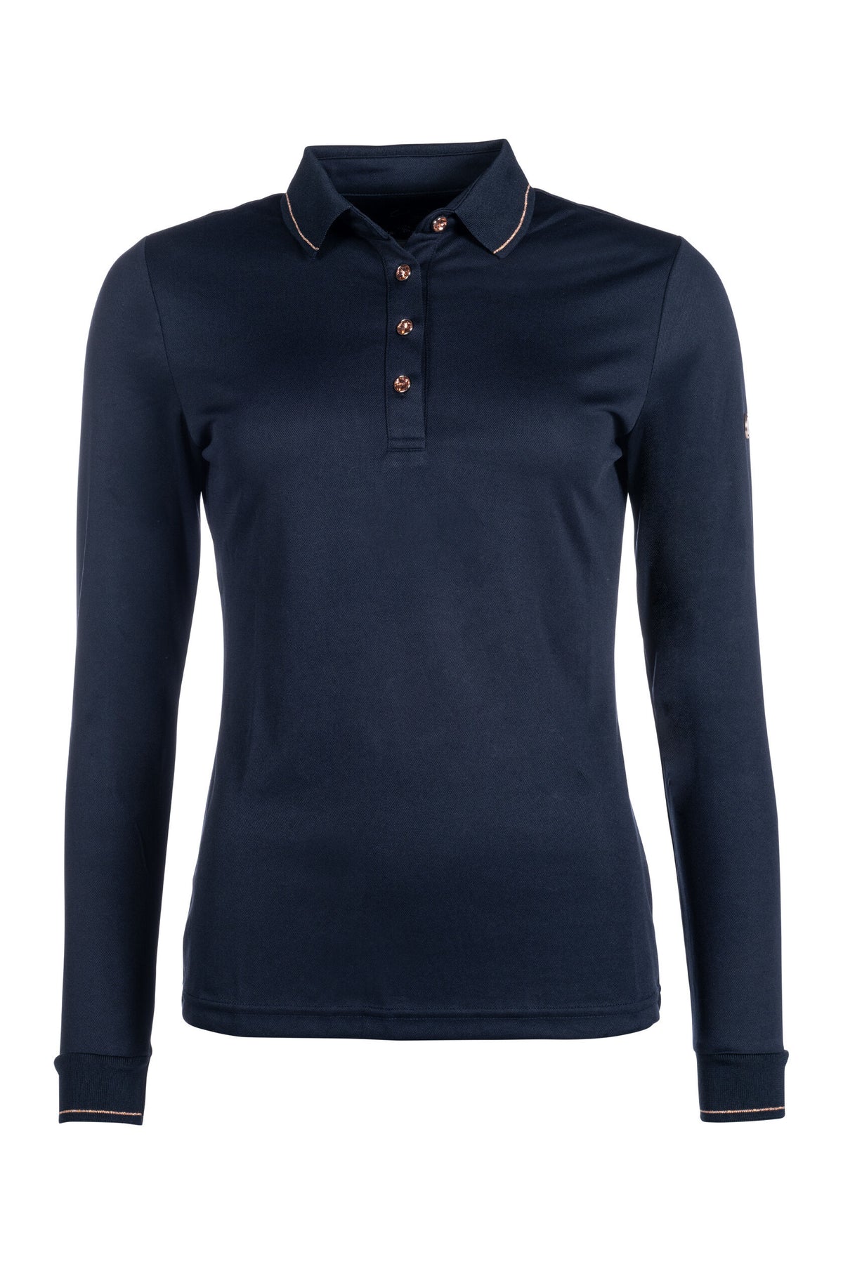 HKM Rosegold glamour style Poloshirt lange mouw