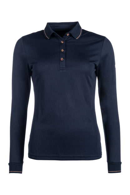 HKM Rosegold glamour style Poloshirt lange mouw