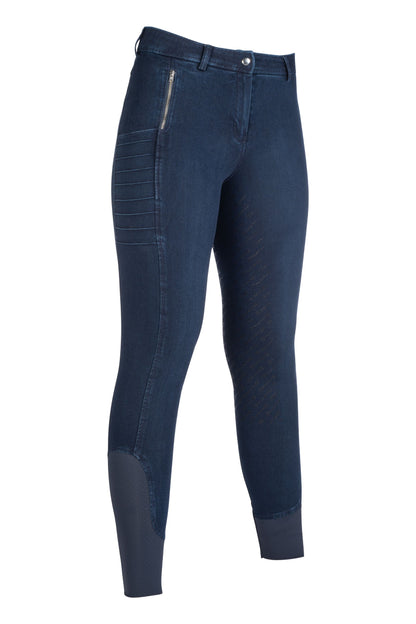 HKM Aruba Dames Denim rijbroek met siliconen zit