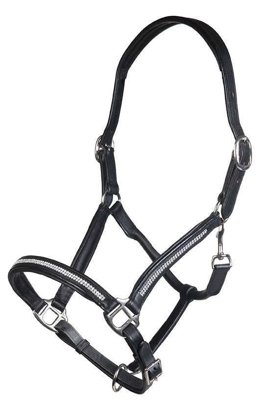 HKM lederen halster diamond
