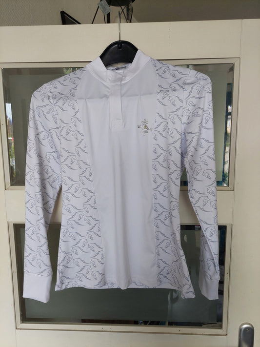 Sale Fair Play Wedstrijdshirt langemouw wit met horse print maat S/36