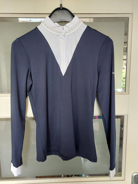 Sale Fair Play Wedstrijdshirt langemouw navy met geborduurd boord maat S/36