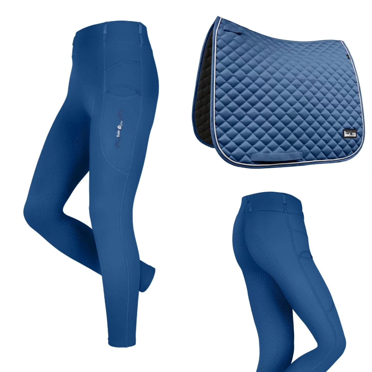 Sale Fair Play Showroom Set Imperial Blue Rijlegging Dea maat 38 en Zadeldekje Amber 2.0 full dressuur