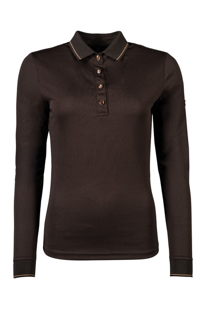 HKM Rosegold glamour style Poloshirt lange mouw