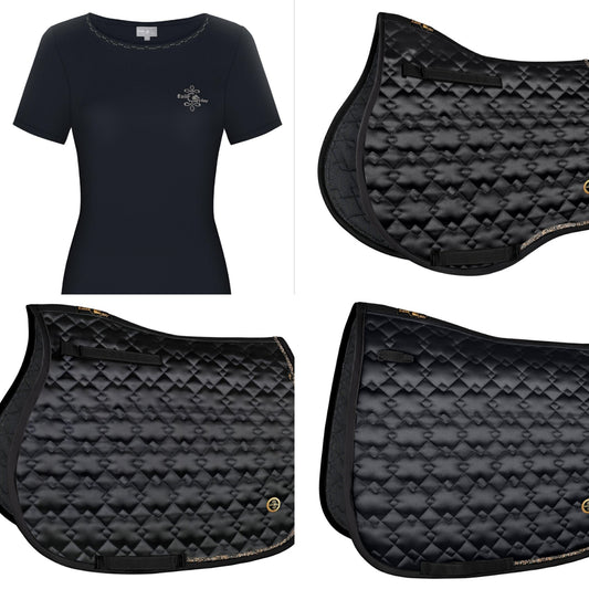 Set zwart Fair Play Zadeldekje Hematiet met gratis shirt Dacy