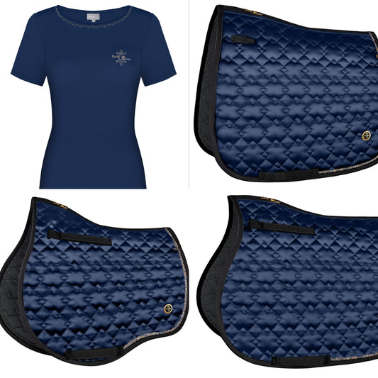 Set navy Fair Play Zadeldekje Hematiet met gratis shirt Dacy
