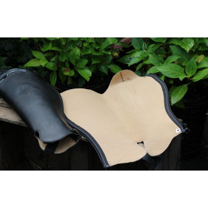 2e Hands Leren Chaps met Croco en lak jachtkap, zwart